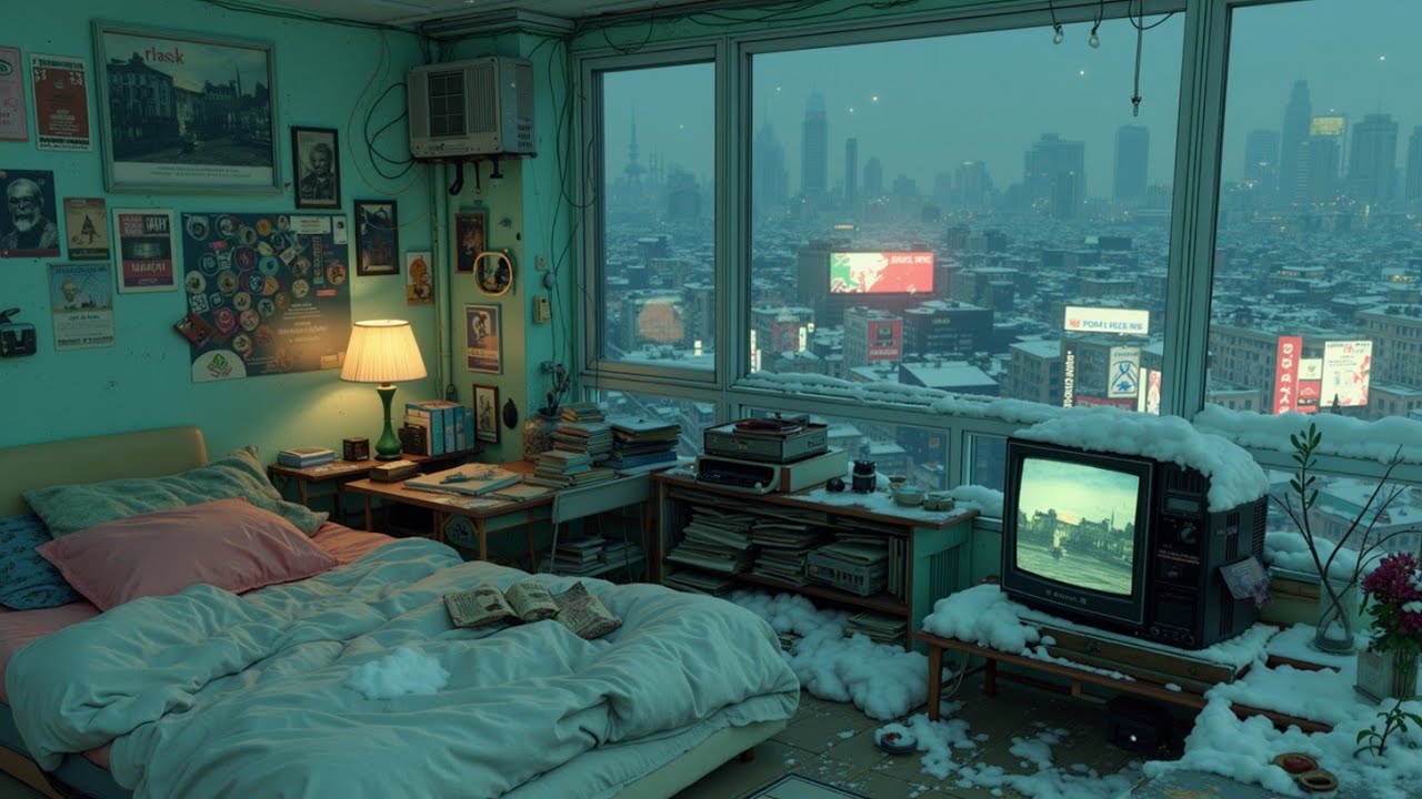 Японский Неоновый Лофи Зима ❄️ Биты ~ Токийские Чиллихоп Ночные Городские Вайбы