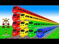 【踏切アニメ】複雑な電車 5 Trains Climbing Pynamid 2026 🚦 Fumikiri 3D Railroad Crossing Animation #1k #1million