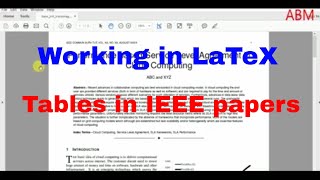 How to insert tables into IEEE papers in LaTeX  #writing #writingtips #writingtechniques