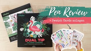 Ohuhu Dual Tip Coloring Markers 48 Farben & Malbuch Set Test & Bullet Journal Swatch Cards anlegen