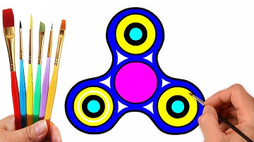 How to Draw Fidget Spinner for Kids - Fidget Spinner Coloring Pages for Children