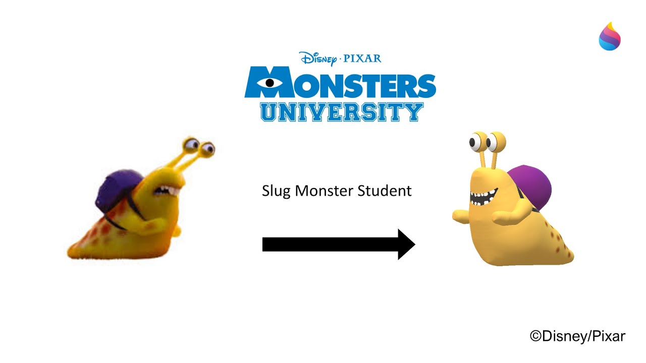 Paint 3D Tutorial: The Slug Student ~ Monsters University (2013)