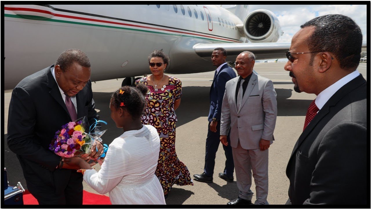 Uhuru Kenyatta at Inauguration of Unity Park inside National Palace in Ethiopia ethiopian airlines