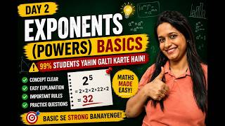 Exponents Made Easy 🔥 | Basic Concepts + Rules + Practice Questions#khansir#mathsviral#viralteacher