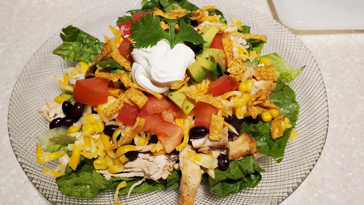 Best Chicken Taco Salad w/ Easy Homemade Southwest Dressing