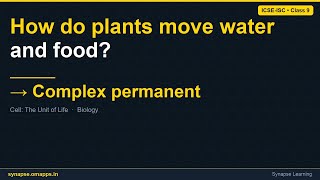 Complex permanent | ICSE-ISC Class 9 Biology | Synapse