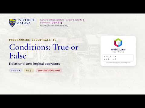 Conditions in Java: True or False, AND, OR and NOT | Programming Essentials