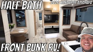 FRONT BUNK OFFICE 2026 Sandpiper 3710HBFB Half Bath
