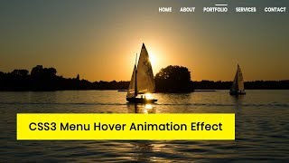 CSS3 Menu Hover Animation Effect tutorial | CSS3 Animation Snippets