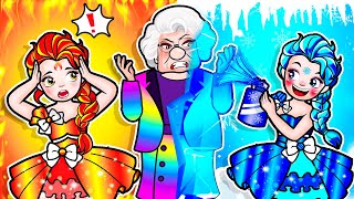 [🐾 Diy Dolls🐾] Naughty Frozen Esla Fire & Ice And Fastidious Old Woman | Lol Suprise Diys