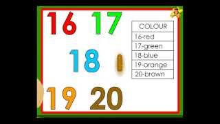 Kindergarten worksheets  number recognition - numbers 16 to 20
