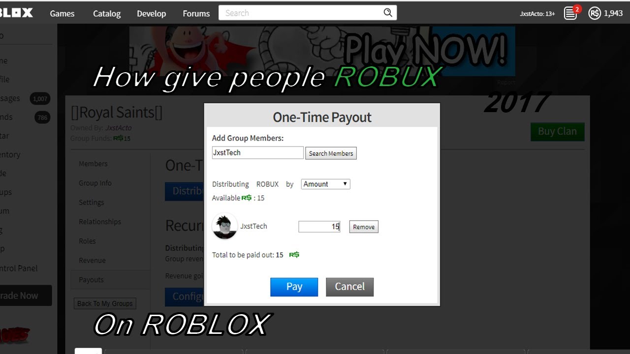 How To Donate Robux Through A Group