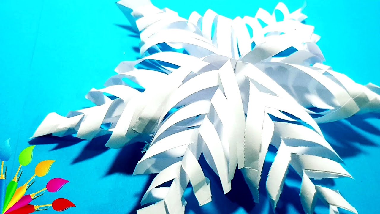 СНЕЖИНКА (цветная бумага) || SNOWFLAKE (colored paper) - YouTube