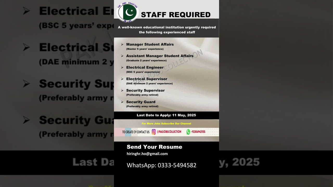 EDUCATIONAL JOBS IN LAHORE | MANAGER | ASSISTANT MANAGER | ENGINEERING | LATEST JOBS 2025 PAKISTAN