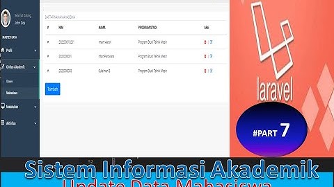 Aplikasi SIAKAD dengan Laravel #part 7 | Update Master Data Mahasiswa