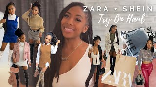 ZARA, SHEIN, &amp; THRIFT WINTER TRY ON HAUL | BOSS BADDIE OUTFIT INSPO &#39;22