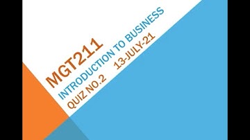 MGT211 - Introduction To Business Quiz No 2
