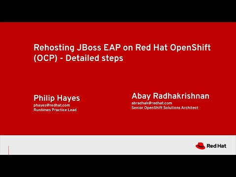 Re host JBoss EAP on OpenShift Container Platform(OCP) - Detailed steps