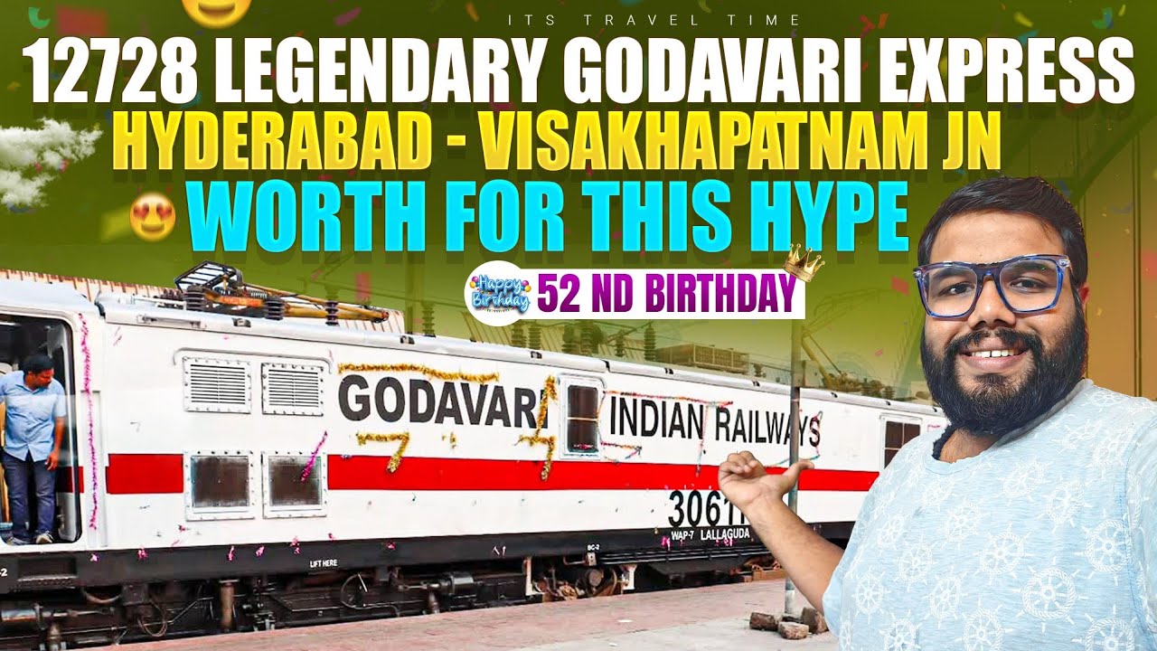 🎂🚆 Godavari Express (12728) Train Journey Vlog | Hyderabad to Visakhapatnam | Birthday Special 🎉