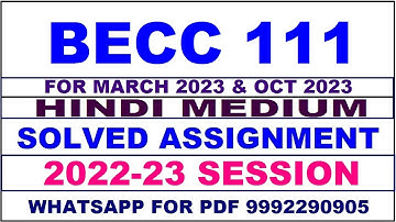 becc 111 solved assignment 2022-23 in hindi | becc 111 solved assignment 2022-23 | becc 111 2022-23