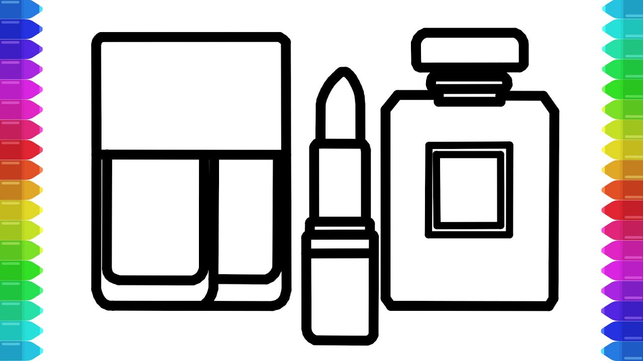How to draw MAKEUP TOOLS 💄  Print color page 👇🔻🖨️
