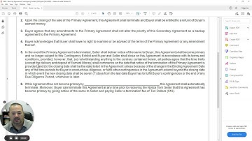 Back Up Agreement Contingency