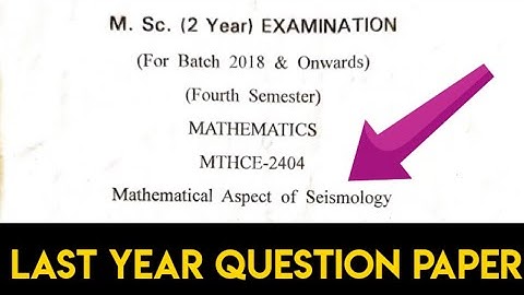 Seismology Last year old question paper msc Mathematics CDLU 2020 September exam