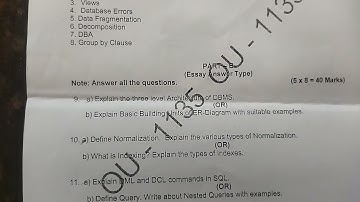 OU bcom computers degree 2025 6th semester Relational Database Management System question peper modl