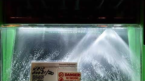 Mercury Optimax 225HP, 85006511 Air DI injectors spray pattern test at Toronto Injectors