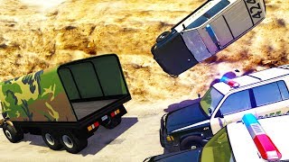 CRAZY OFF ROAD POLICE CHASES AND TAKEDOWNS!  BeamNG Drive Crash Test Compilation Gameplay