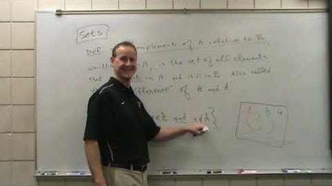 MAT 114 Video 26 Section 2 3 Sets, Complement of A Relative to B, B A 6m,7s