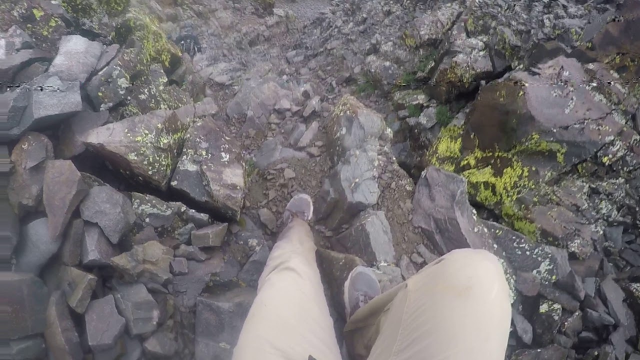 Descending from Wilson Peak summit