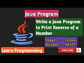 Write a Java Program to print Reverse of a Number