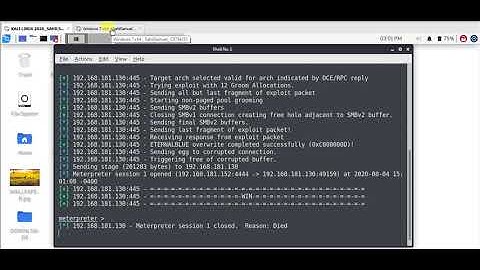 SMB (Server Message Block) exploit on Windows 7 x64 using Eternablue