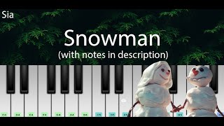 Snowman (Sia) | Easy Piano Tutorial with Notes | Perfect Piano