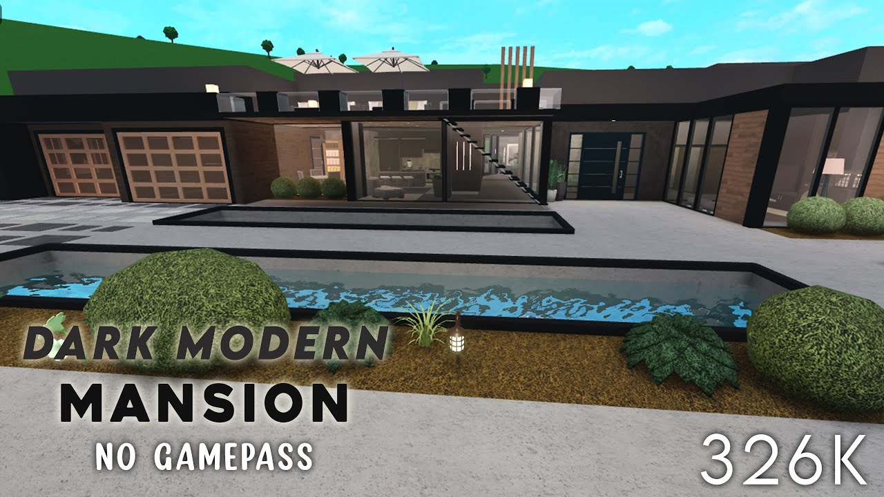 Dark Modern Mansion (No Gamepass) | Bloxburg Builds - YouTube