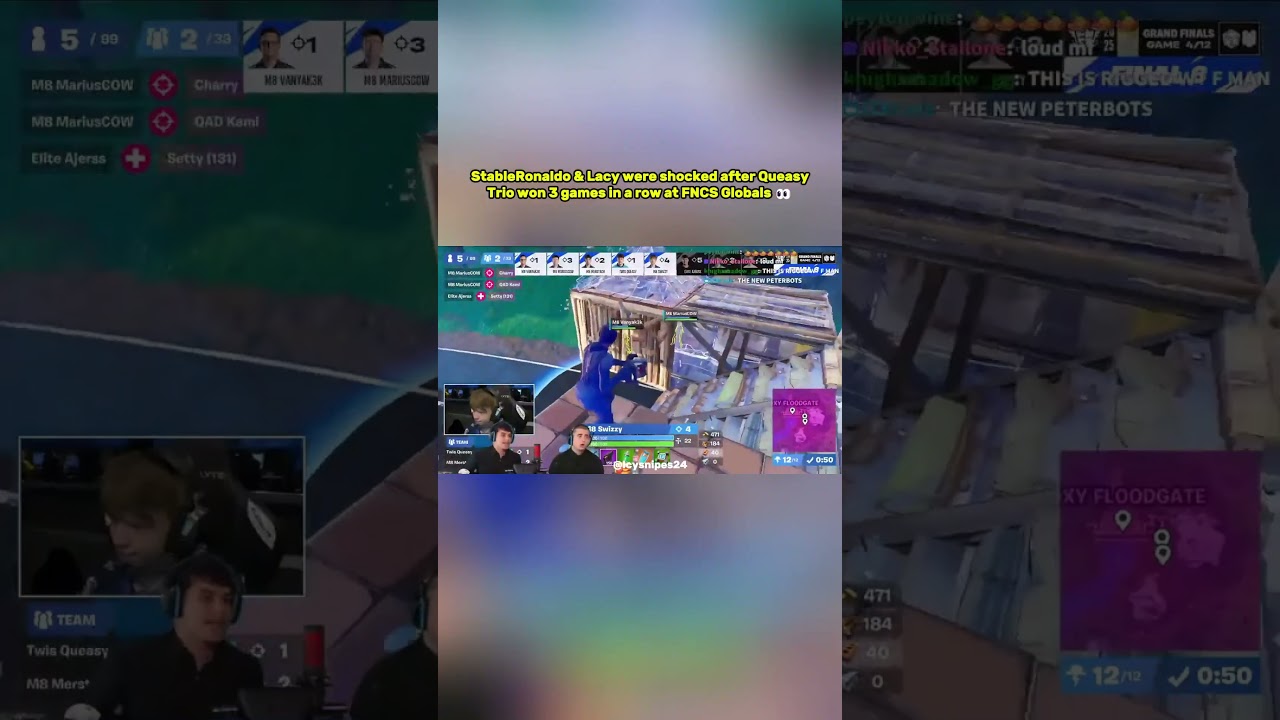 Ron & Lacy were shocked after Queasy Trio won 3 games in a row at FNCS Globals👀