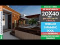 20x40 house plan | Terrace Swimming Pool with deck area |