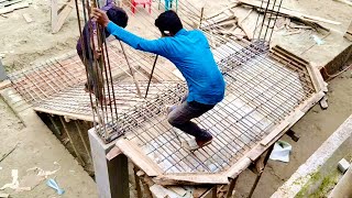 RCC Staircase Reinforcement Details | Complete Stairs Construction Step by Step | Timelapse