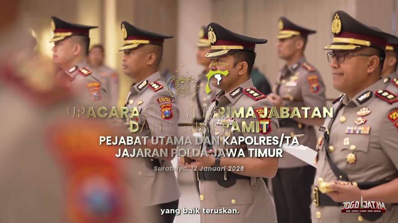 Upacara Serah Terima Jabatan PJU dan Kapolres Jajaran Polda Jawa Timur