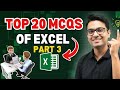 Top 20 Excel MCQs Hindi 2026 || Excel MCQs for Job & Interview | Excel Practice Test