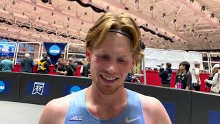 North Carolina's Parker Wolfe After 2nd Place Finish in the 5000m at 2024 NCAA Indoor Championships