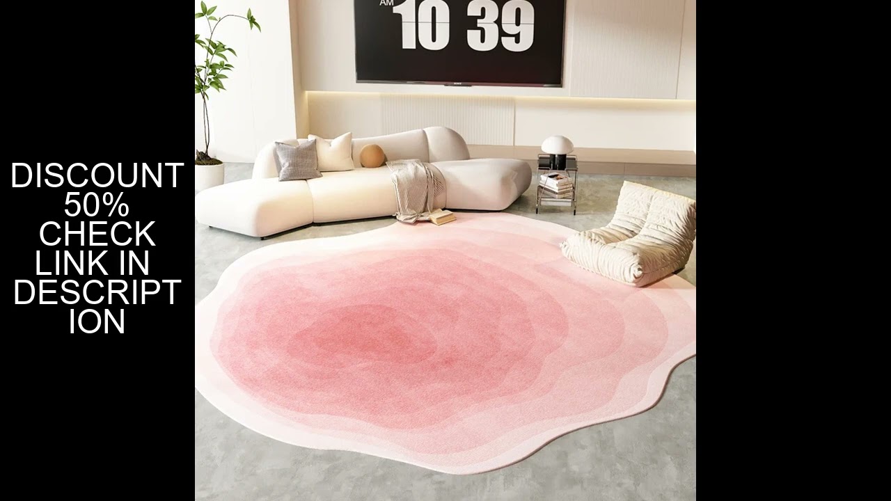Ins Style Living Room Decoration Pink Carpet Irregular Shape Rugs for Bedroom Fluffy Soft Plush Beds