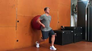 Stability Ball Wall Split Squat