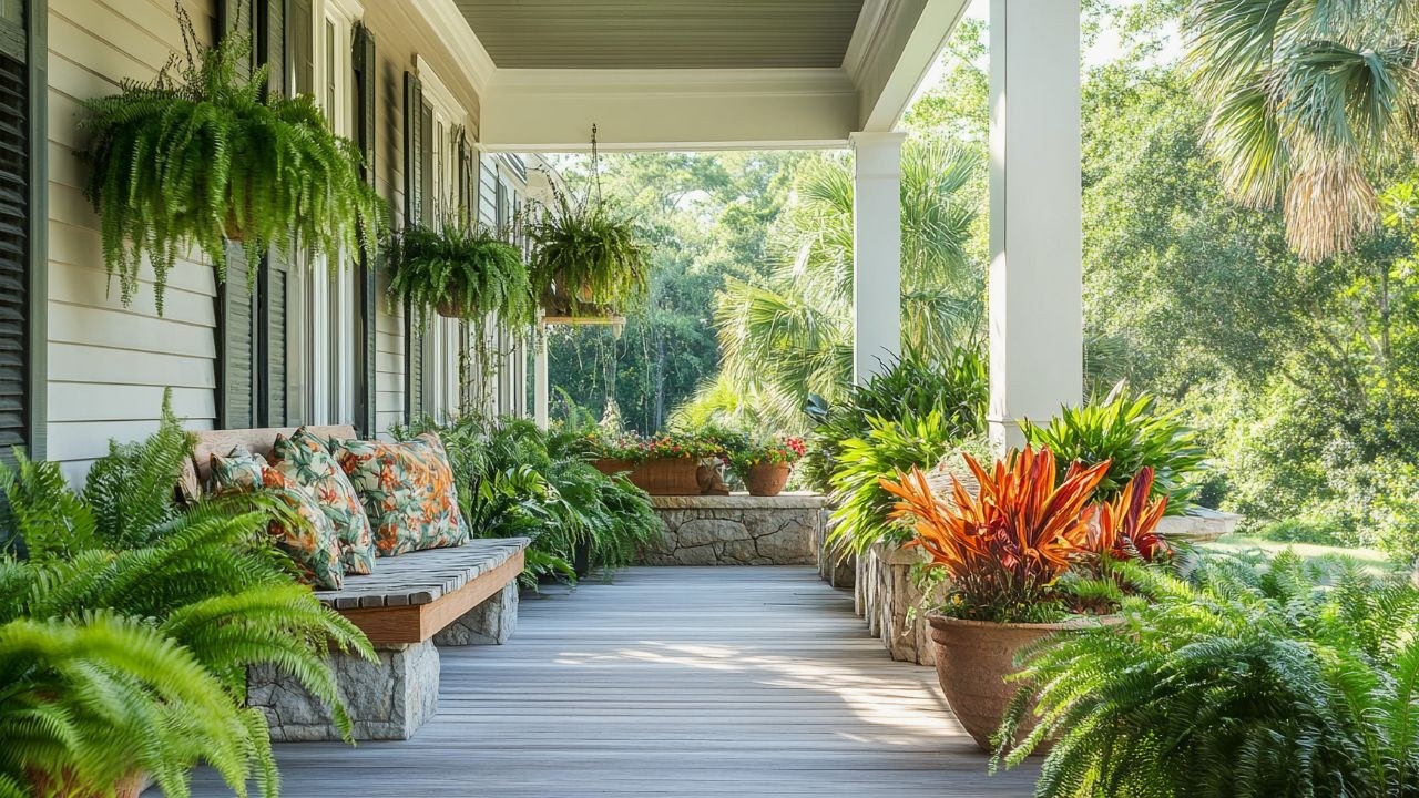 Transform Your Space! Dreamy Tropical Farmhouse Veranda Landscaping Ideas | DIY Outdoor Oasis