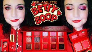 NEW!!! Betty Boop x Glamlite Palette, Blush Duo, and Lip Kit Review and Tutorial #glamlite