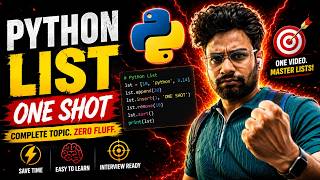 Python List One Shot 🔥 |  Don’t Skip ❌