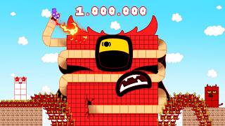 Numberblock Snake vs the Giant Biggest EVIL 1,000,000 Blocks Maze | Game Animation screenshot 4