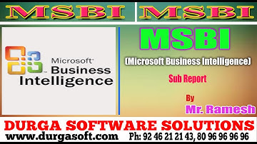 MSBI Tutorial ||  online training|| Subreports by Ramesh