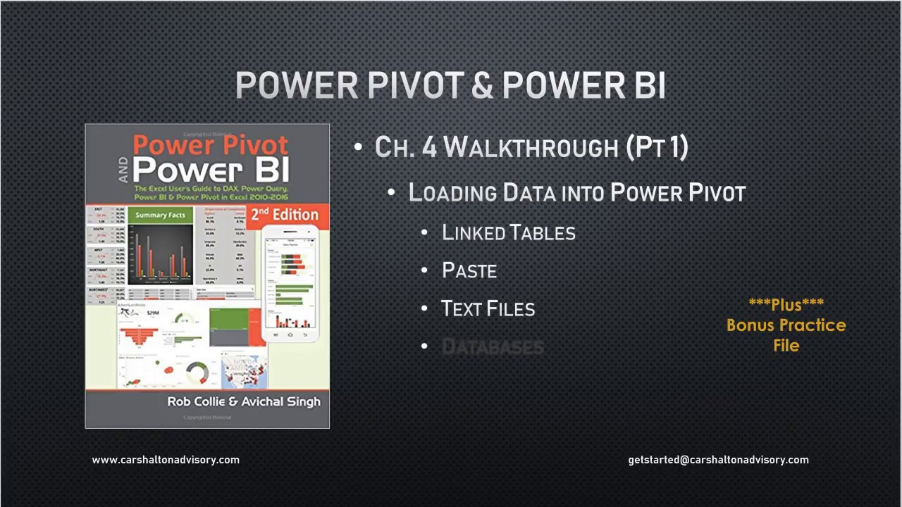 Ch 4 (1/2): 'Load Data' - Power Pivot and Power BI Tutorial - YouTube
